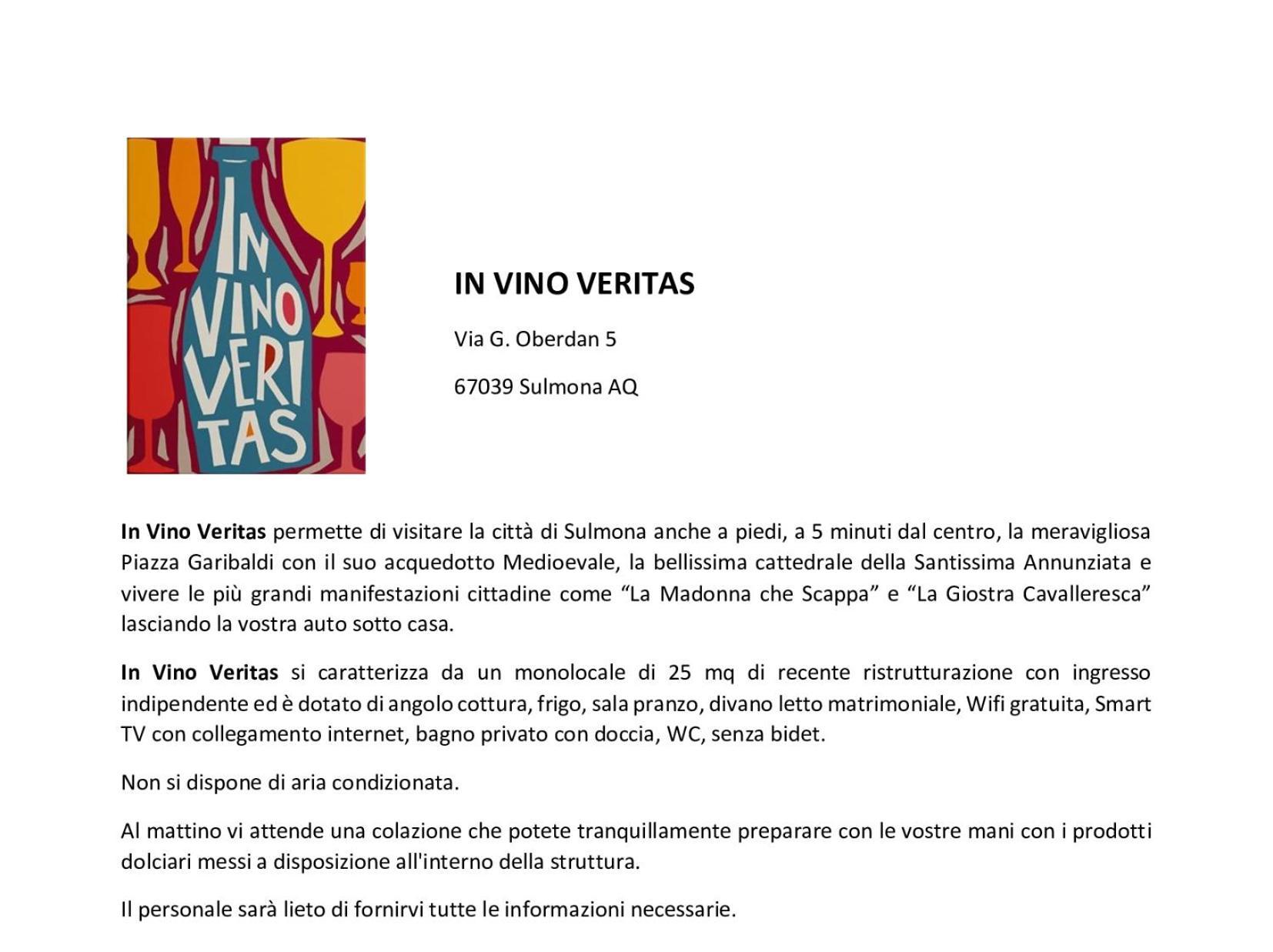 In Vino Veritas Sulmona Exteriér fotografie